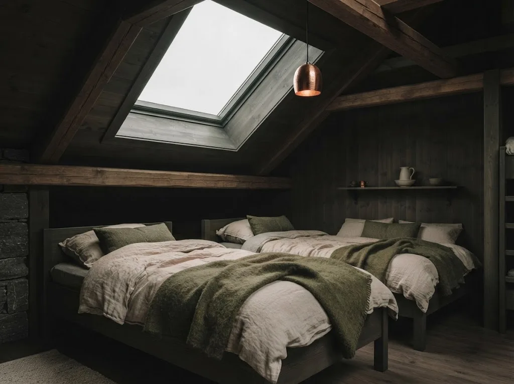 Artist's impression of the Kitchen Loft bedroom under the rafters