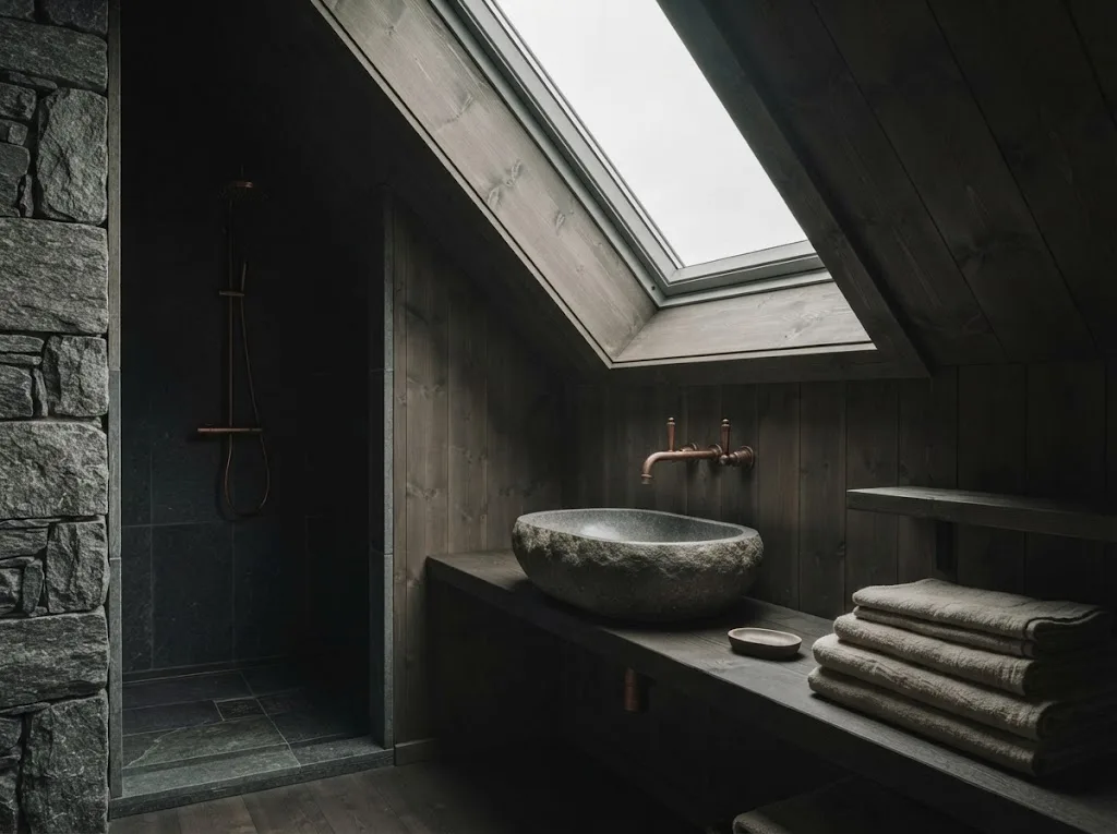 Artist's impression of a bath beneath a roof window in the Kitchen Loft