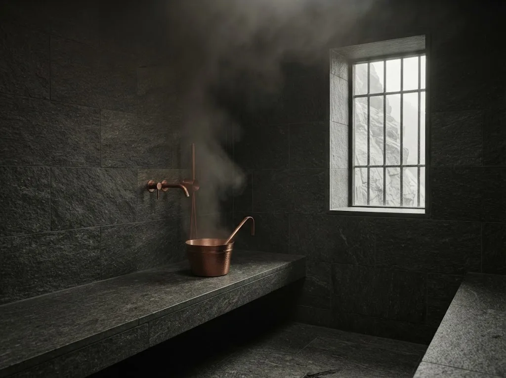 Artist's impression of the private steam room in the Steam Suite