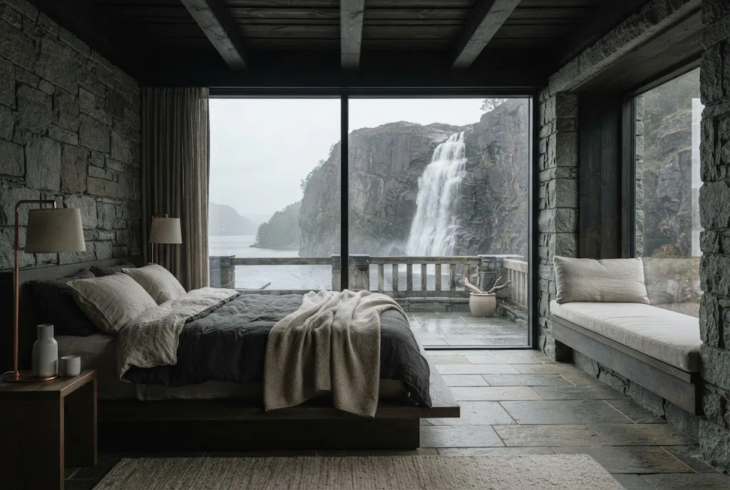 Artist's impression of the Waterfall Room, with a window facing the falls